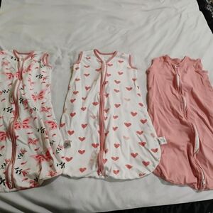 Yoofoss Pink and White Baby Sleep Sack Set Of 3
